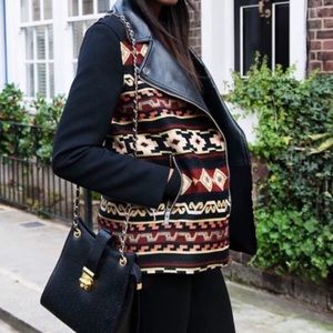 Zara Tribal Tapestry Moto Coat